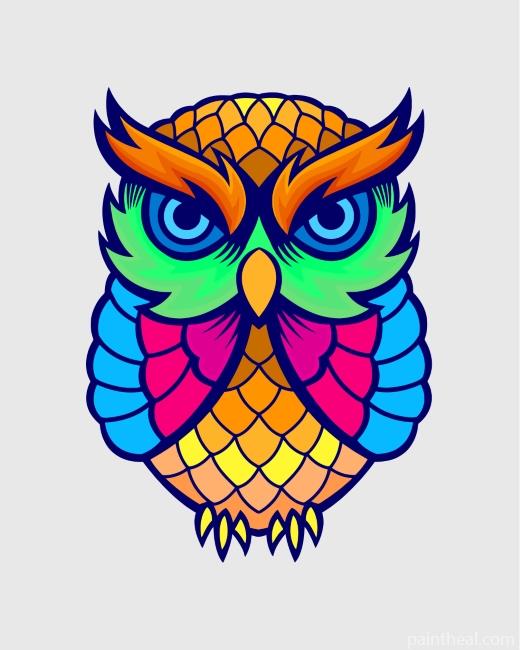 Colorful Owl Painting By Numbers Kits