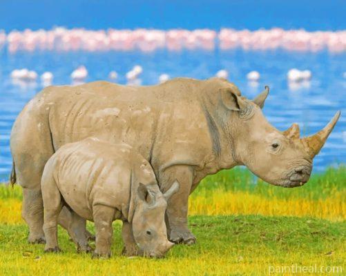 Rhinoceros Painting By Numbers Kits