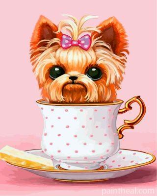 Dog In Teacup Painting By Numbers Kits