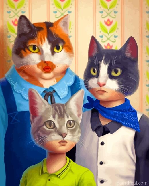 The Cats Family Painting By Numbers Kits