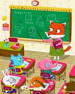 Animals Studying Painting By Numbers Kits