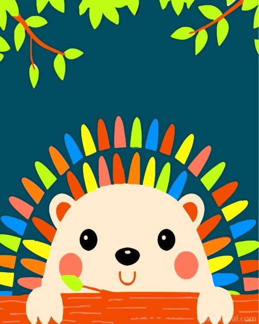 Little Cute Hedgehog Painting By Numbers Kits