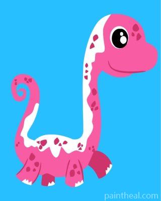 Pink Dinosaur Painting By Numbers Kits