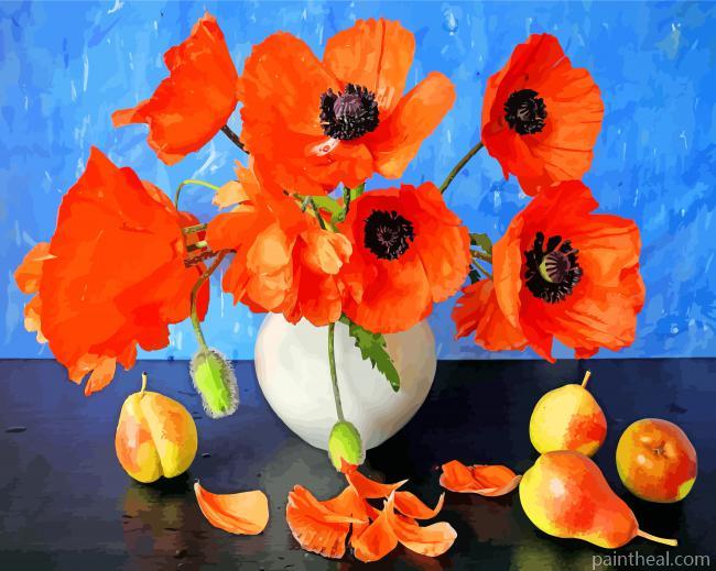 Poppies Vase Painting By Numbers Kits