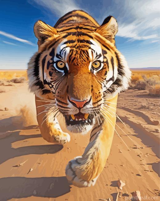 Running Tiger Painting By Numbers Kits