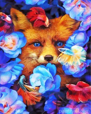 Fox With Fish And Flowers Painting By Numbers Kits