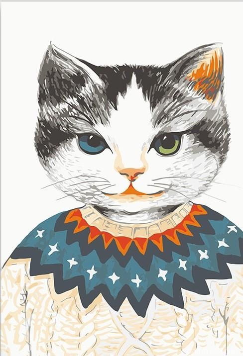Cat In Sweater Painting By Numbers Kits
