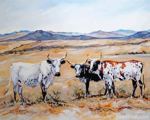 Nguni Cattle Herd Painting By Numbers Kits
