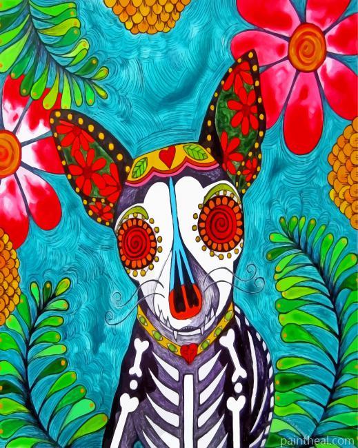 Sugar Skull Chihuahua Painting By Numbers Kits