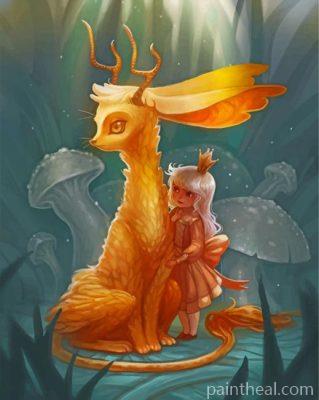 Jackalope And A Little Girl Painting By Numbers Kits