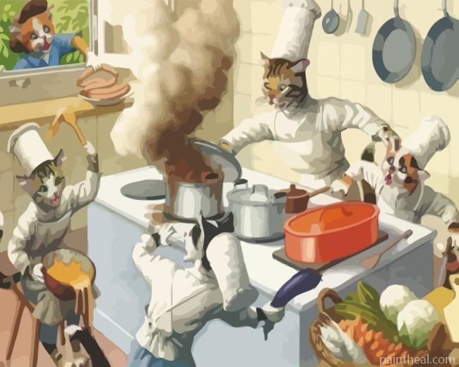 Chef Cats Cooking Painting By Numbers Kits