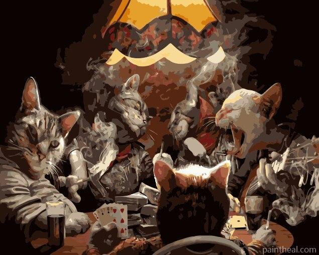 Chic Cats Playing Cards Painting By Numbers Kits