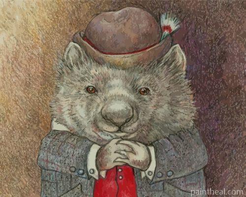 Wombat In Hat Painting By Numbers Kits