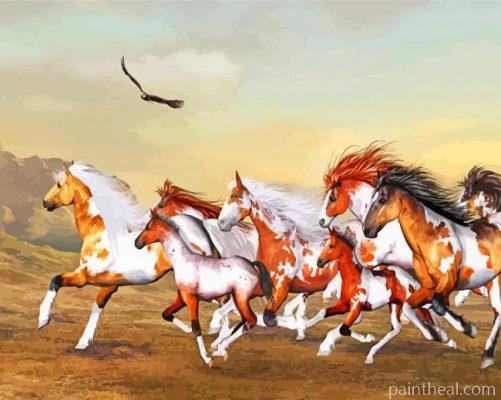 Wild Horses Herd Painting By Numbers Kits