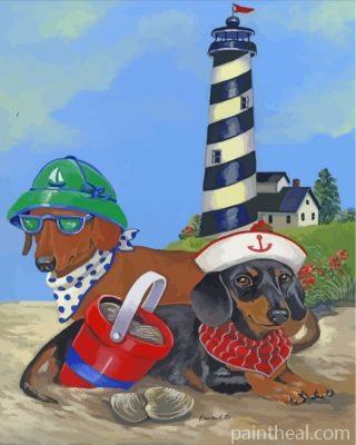 Dachshund Dogs Painting By Numbers Kits