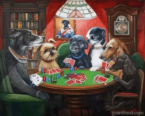 Gambling Dogs Painting By Numbers Kits