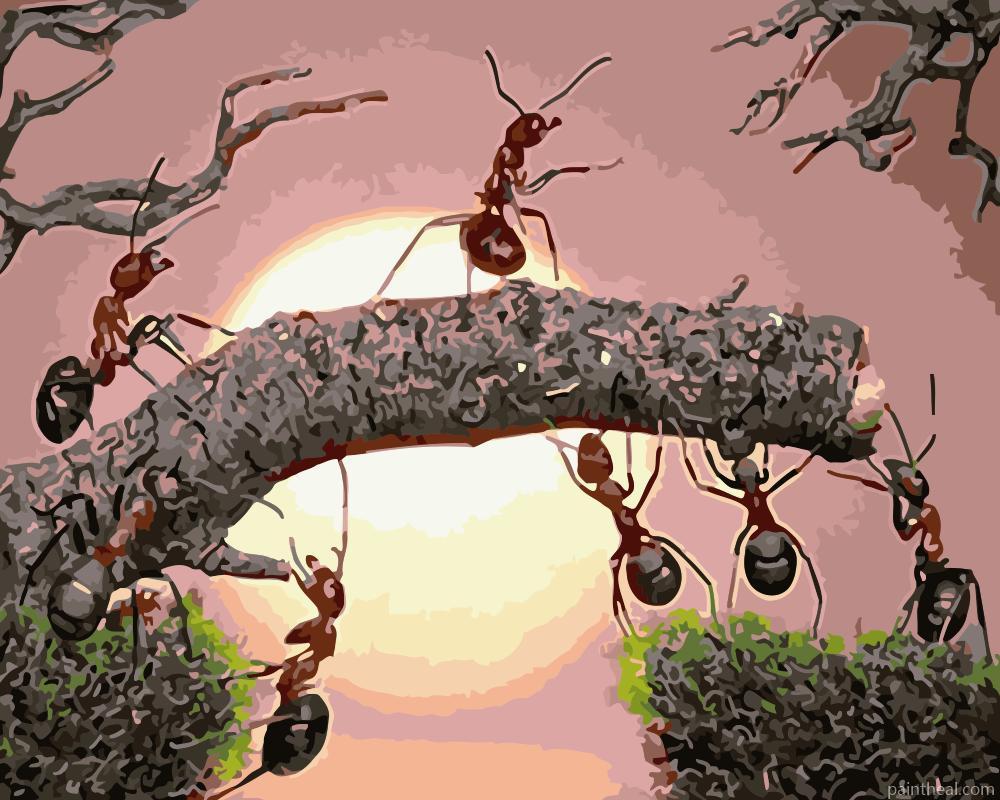 Ants on Tree Painting By Numbers Kits