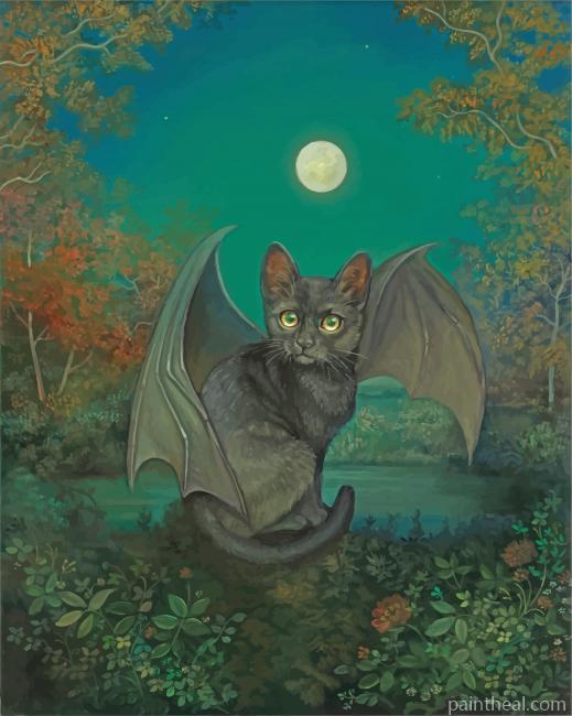 Fantasy Bat Cat Painting By Numbers Kits