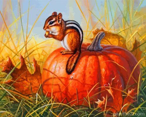 Fall Chipmunk Painting By Numbers Kits