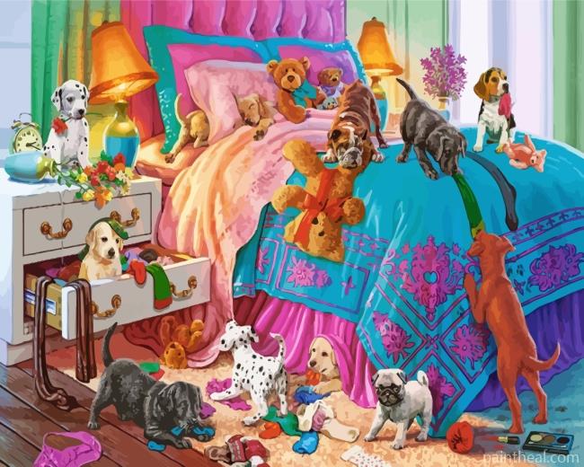 Naughty Puppies Painting By Numbers Kits
