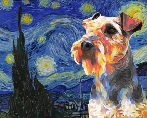 Starry Night Wirehaired Pointing Griffon Painting By Numbers Kits