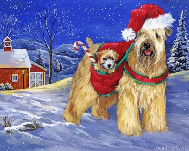 Wheaten Terrier Christmas Painting By Numbers Kits