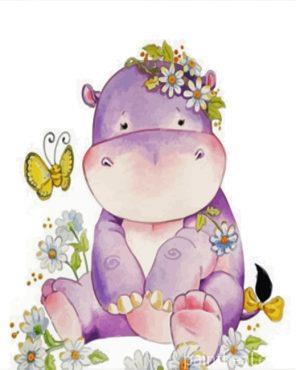 Baby Hippopotamus Painting By Numbers Kits