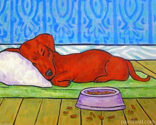 Sleeping Dachshund Painting By Numbers Kits