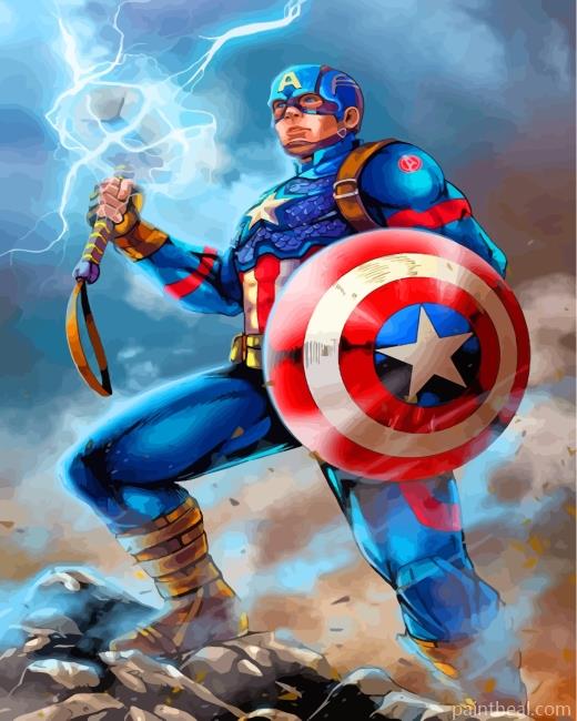 Superhero Captain America Painting By Numbers Kits