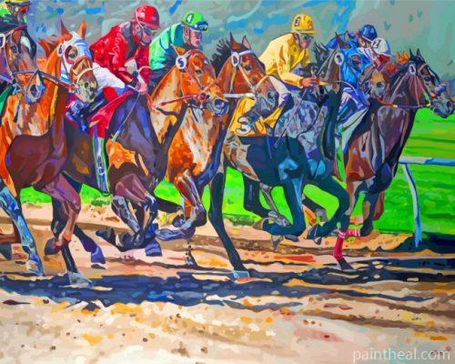 Horses Racing Painting By Numbers Kits