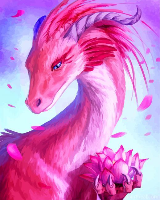 Pink Dragon Painting By Numbers Kits