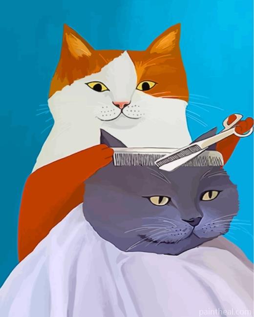 Barber Cat Painting By Numbers Kits