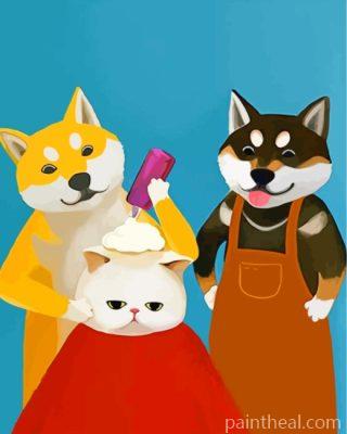 Shiba Ina Barber Painting By Numbers Kits