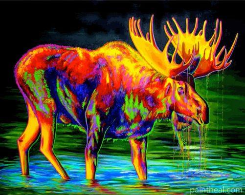 Colored Moose Art Painting By Numbers Kits
