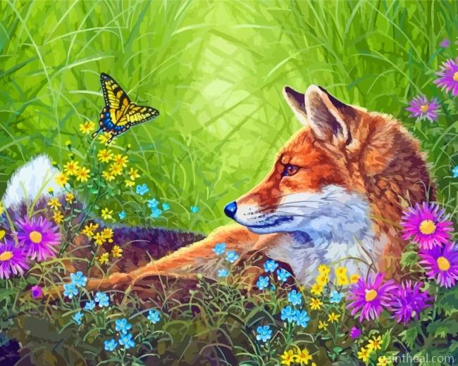 Fox And Butterfly Painting By Numbers Kits