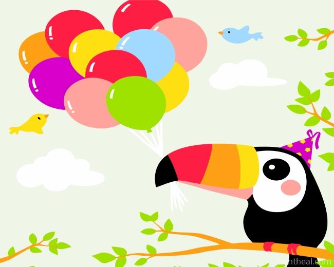 Toucan And Balloons Painting By Numbers Kits