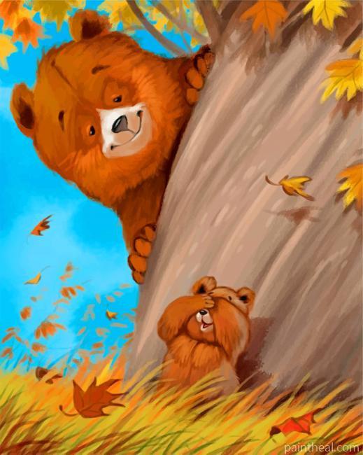 Baby Bear And His Mama Painting By Numbers Kits
