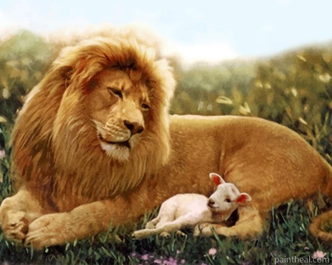 Lion And Lamb Painting By Numbers Kits