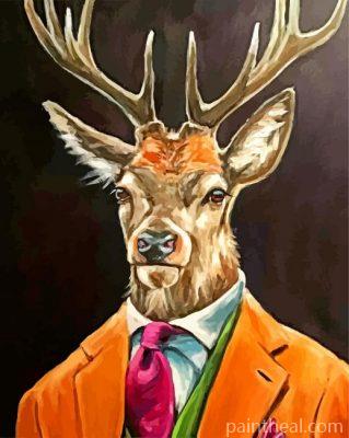 Mr Deer In Suit Painting By Numbers Kits