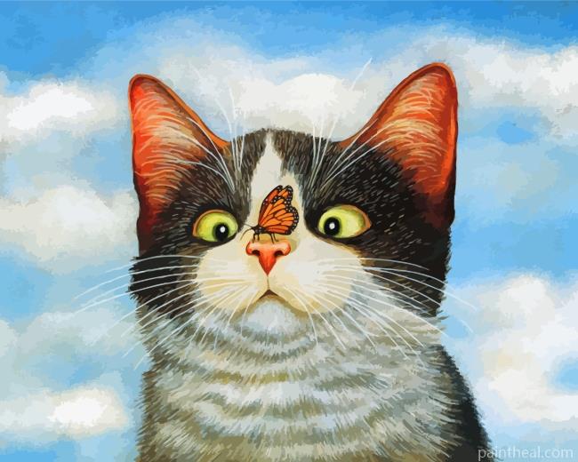 Cat And Butterfly Painting By Numbers Kits
