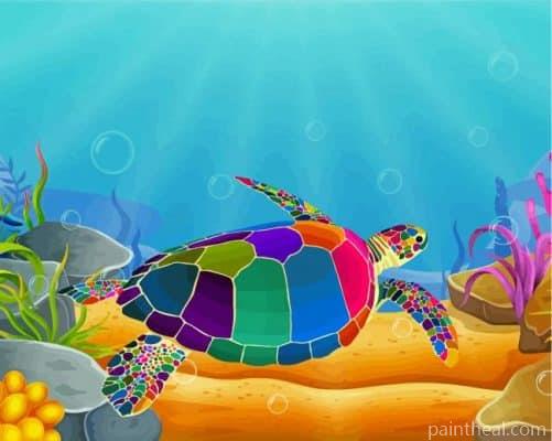 Colorful Turtle Painting By Numbers Kits
