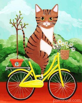 Cat On Bicycle Painting By Numbers Kits