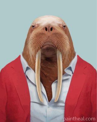 Walrus Wearing Red Painting By Numbers Kits