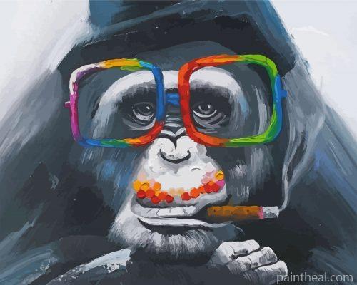 Smoking Monkey Painting By Numbers Kits