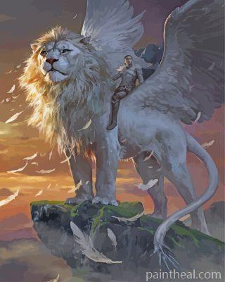 White Lion With Griffin Painting By Numbers Kits
