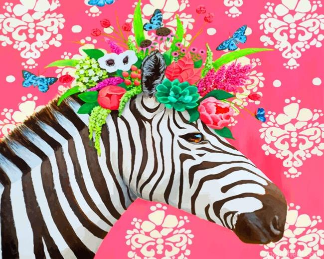 Floral Zebra Art Painting By Numbers Kits