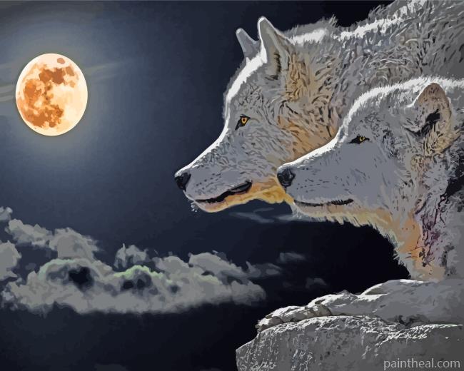 Wolves Moonlight Painting By Numbers Kits