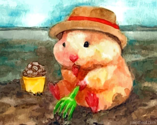 Cute Hamster Illustration Painting By Numbers Kits