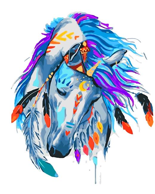 Aesthetic Colorful Horse Painting By Numbers Kits