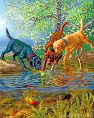Dogs Playing Painting By Numbers Kits